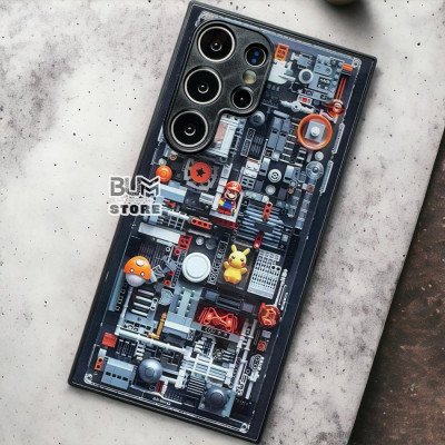 Ốp Lưng Cho Samsung S25 Ultra / S24 Ultra / S23 Ultra / S22 Ultra Super Mario Viền Dẻo Tráng Gương