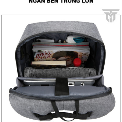 Balo Nam, Nữ Công Sở Đa Năng Teement, Đựng Vừa Laptop - Macbook - Máy Tính Xách Tay, Chất Liệu Vải Cao Cấp Chống Thấm Nước, Chống Xước, Có Cổng Sạc USB Tiện Lợi - Hàng Chính Hãng