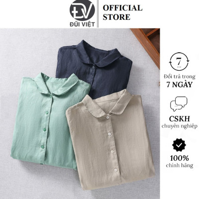 Đầm Linen Nữ Form Suông Cổ Sen, có dây buộc eo, thoáng mát Da216