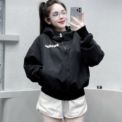 Áo khoác Nỉ Hàn in nổi , nón kiểu mới xinh