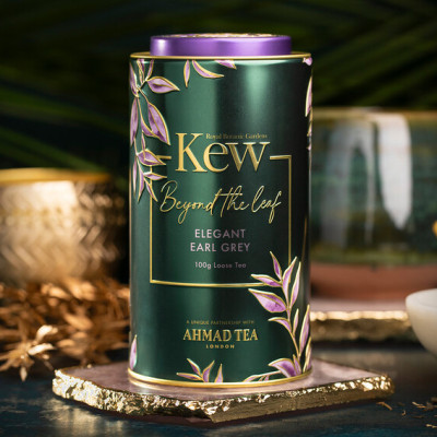 [LIMITED EDITION] TRÀ AHMAD ANH QUỐC - KEW _ Hộp thiếc HÌNH TRỤ BÁ TƯỚC (100g) pha ấm - Elegant Earl Grey