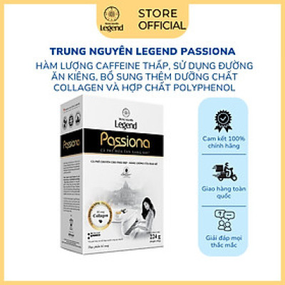Cà Phê Trung Nguyên Legend Passiona – Hộp 14 Gói – Cà Phê Dành Cho Phái Đẹp, Ít Caffeine, Bổ Sung Collagen
