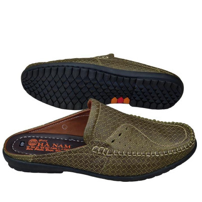 Dép Bít Mũi Nam Da Bò Thật TiTi ĐÔ Cao Cấp GSB2070d