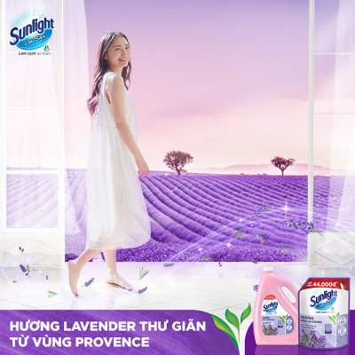 Nước Lau Sàn Sunlight Tinh Dầu Thảo Mộc Hương Lavender Túi 3.6KG