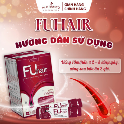 Gói uống Fuhair hỗ trợ bổ huyết, đen tóc, đẹp da cho phái đẹp (20 gói) - Nutramed