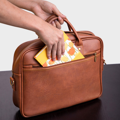 Cặp công sở Trita ( Thời trang nam đựng vừa laptop 14 inch - Cặp da TCA6 )