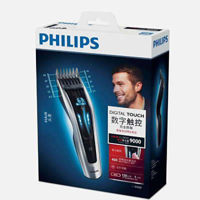 Tông đơ cắt tóc Dualcut, Titanium, Series 9000 Thương hiệu Hà Lan cao cấp Philips - HC9450 - Hàng Nhập Khẩu (Bảo hành 24 Tháng)