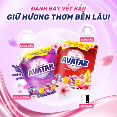 Combo 2 Túi Nước Giặt Xả Vải Hương Hoa Anh Đào Avatar (Túi/2kg2)