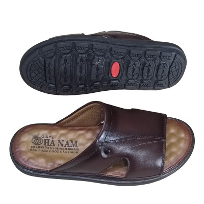 Dép nam quai ngang da bò thật TiTi Đô cao cấp DNA2203