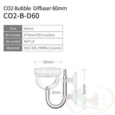 Sủi co2 Week Aqua Bubble Diffuser Ver.2 đếm giọt co2 mịn bể thủy sinh cá tép cảnh