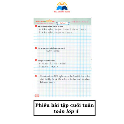 sách - Phiếu Bài Tập Cuối Tuần Môn Toán, Tiếng Anh, Tiếng Việt Lớp 3, 4, 5 ( Biên Soạn Theo Chương Trình GDPT Mới)