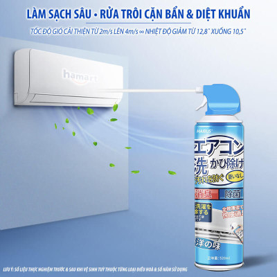 Chai Xịt Vệ Sinh Điều Hoà 520ML Khử Mùi Tạo Bọt Tẩy Rửa Vệ Sinh Dàn Máy Lạnh Quạt Làm Mát Tại Nhà Hiệu Quả - Hàng Chính Hãng