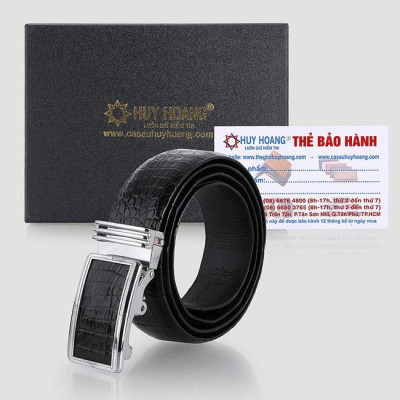 HP4742-43-44-45 - Thắt lưng nam da cá sấu Huy Hoàng nguyên con bụng 3,5P màu đen, nâu đỏ, nâu đất, vàng
