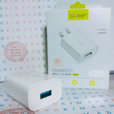 Bộ sạc Li-Top Rio Tinto AT06 5V- 2A chân cắm Type C, có chứng nhận 3C tiêu chuẩn quốc gia, bảo hành hàng chính hãng 1 năm