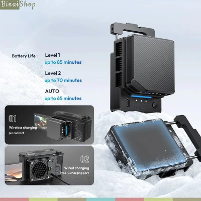 Ulanzi CU01 - Bộ Quạt Tản Nhiệt Di Động 3 Cấp Độ, Tích Hợp Pin Dành Cho Máy Ảnh DSLR - Hàng chính hãng