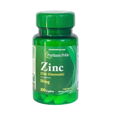 Viên uống bổ sung kẽm Puritan’s Pride Zinc Gluconate 50mg - 100 viên- Tăng cường miễn dịch, nội điuạ Mỹ