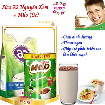 Sữa Milo Úc Nestle và A2 nguyên kem Úc giàu dinh dưỡng giúp trẻ phát triển chiều cao và tăng cường sức tăng- QuaTangMe Extaste