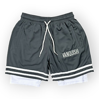 Quần 2 lớp tập gym nam DOGYMSHOP thun lỗ kim thoáng khí khi chơi thể thao QV2L2