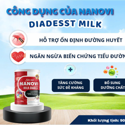 COMBO TIẾT KIỆM 1 hộp sữa non Nanovi Diabest Milk tặng 1 hộp Thực Dưỡng 900g