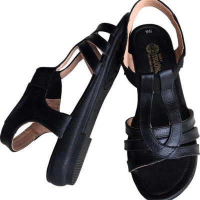 Giày sandal nữ Trường Hải đế cao 2.5cm quai dép da bò thật không nổ da đế cao su không trơn thời trang cao cấp SDN082
