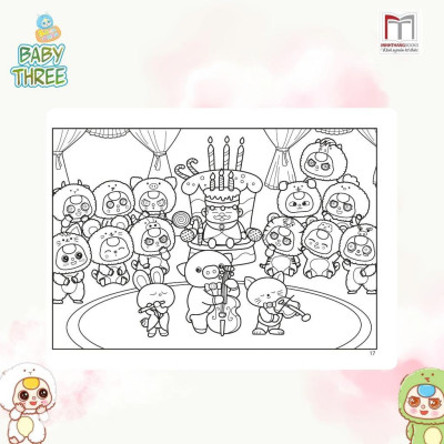 Sách Tô Màu - Thị Trấn Nhỏ Hạnh Phúc + Baby Three 12 Con Giáp Ở Vương Quốc Ngọt Ngào - Combo 2 Cuốn - Minh Thắng